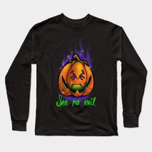 See no evil pumpkin Long Sleeve T-Shirt